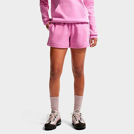 Women's Sportswear Club Fleece Mid-Rise Shorts in Light Magenta/Heather/White