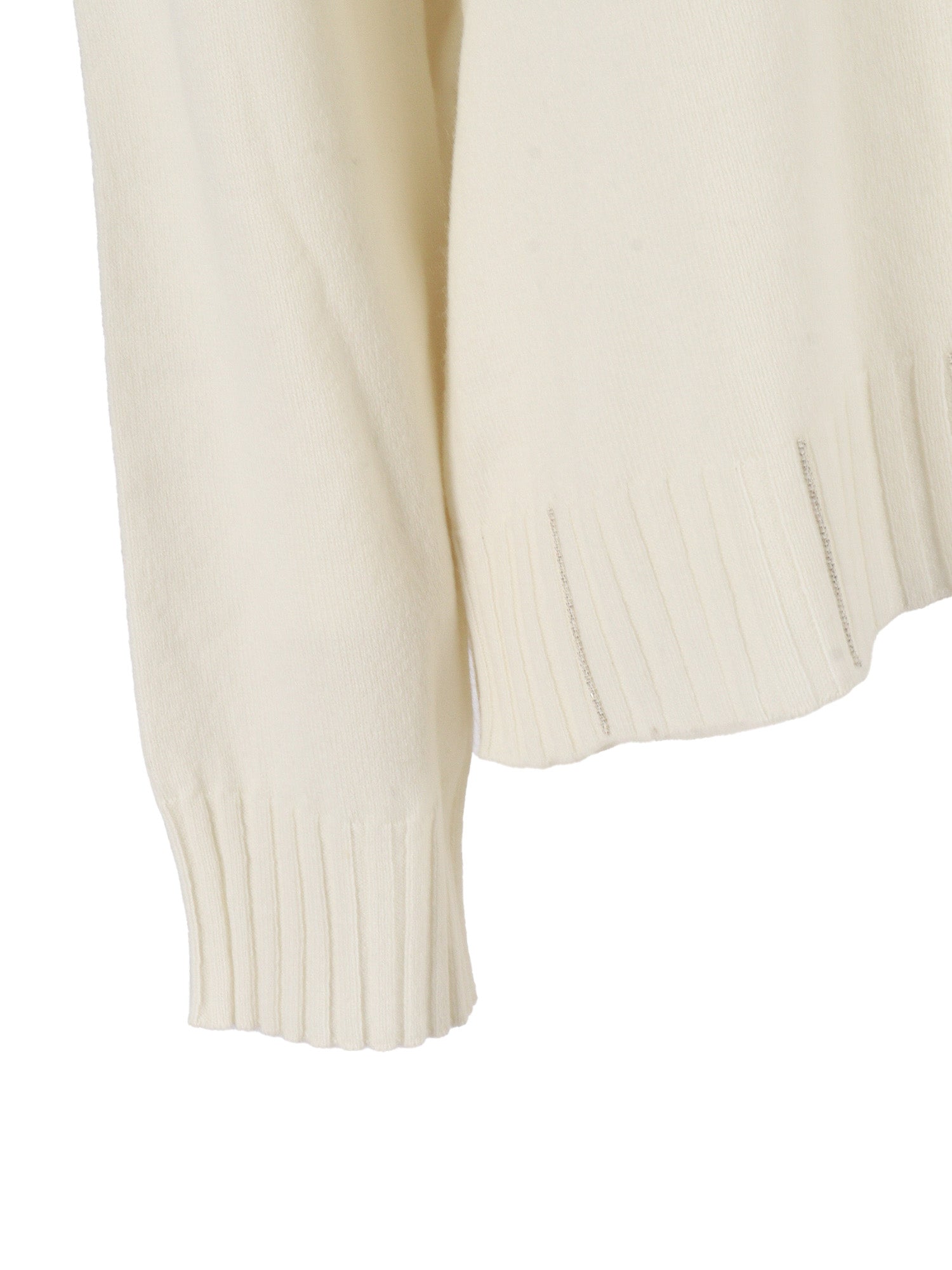 Fabiana Filippi Maglia Scollo V In Rafia Color Platino