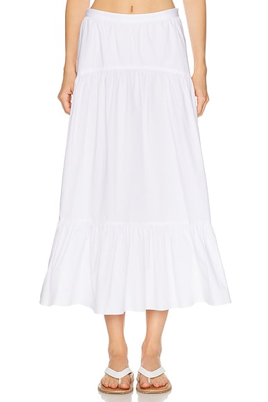 Solid & Striped The Indra Skirt in Optic White - White. L also in M
