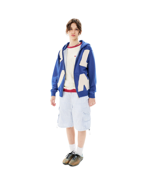Capital Zip Up Hoodie Heather Blue