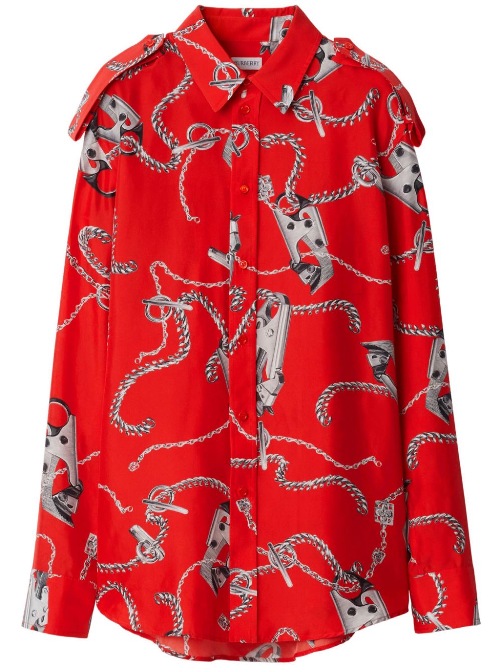 Knight Hardware silk shirt - Red