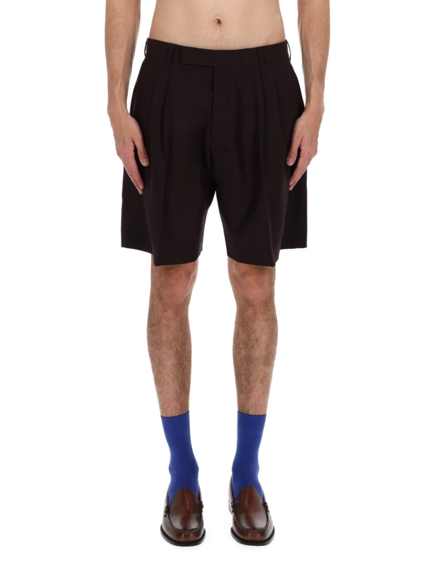 Paul Smith - shorts front pleats belt loops back pocket