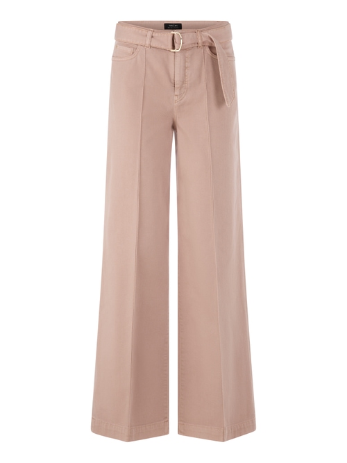 Marc Cain WARRI wide jeans with rhinestone cord, brown, 34 N