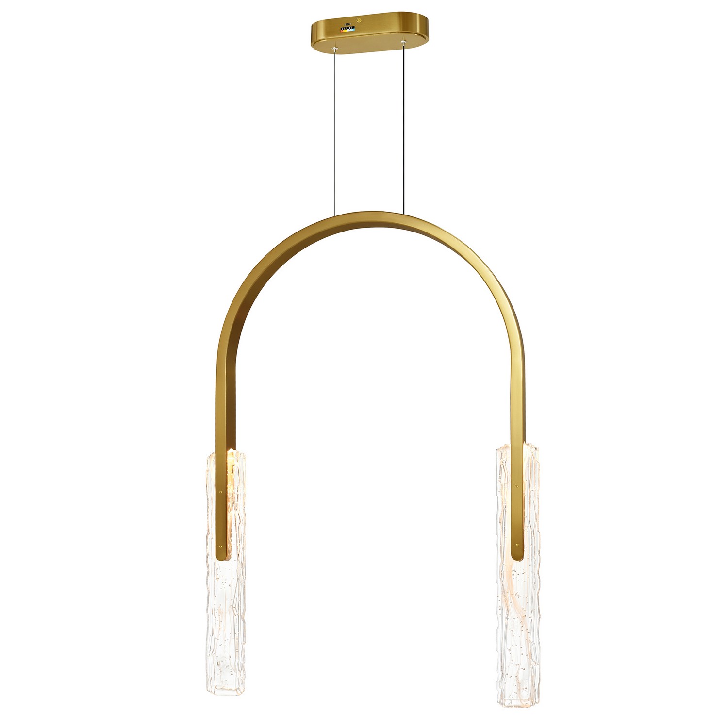 Brass LED Chandelier from the Curva Collection