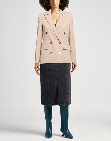 Essential Woman Blazer Beige Size 4 Polyester, Elastane