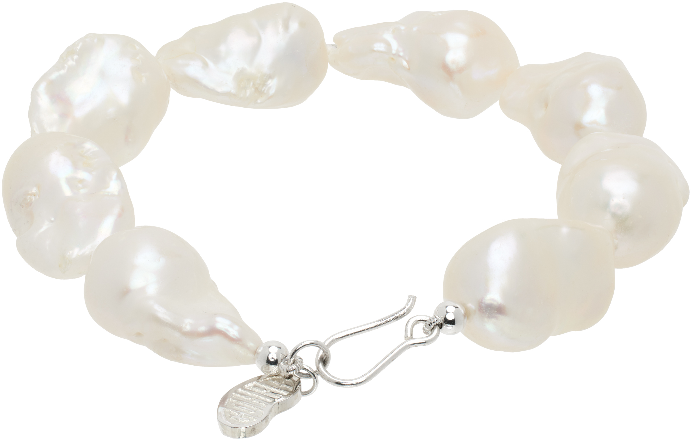 Gohar World White Host Baroque Pearl Bracelet