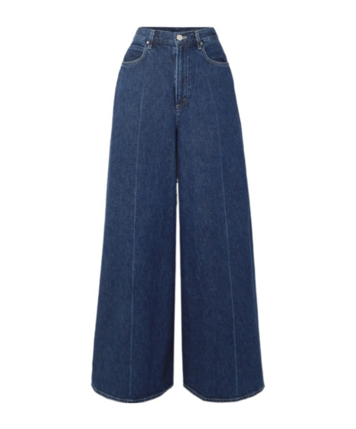 Dark blue straight-leg jeans