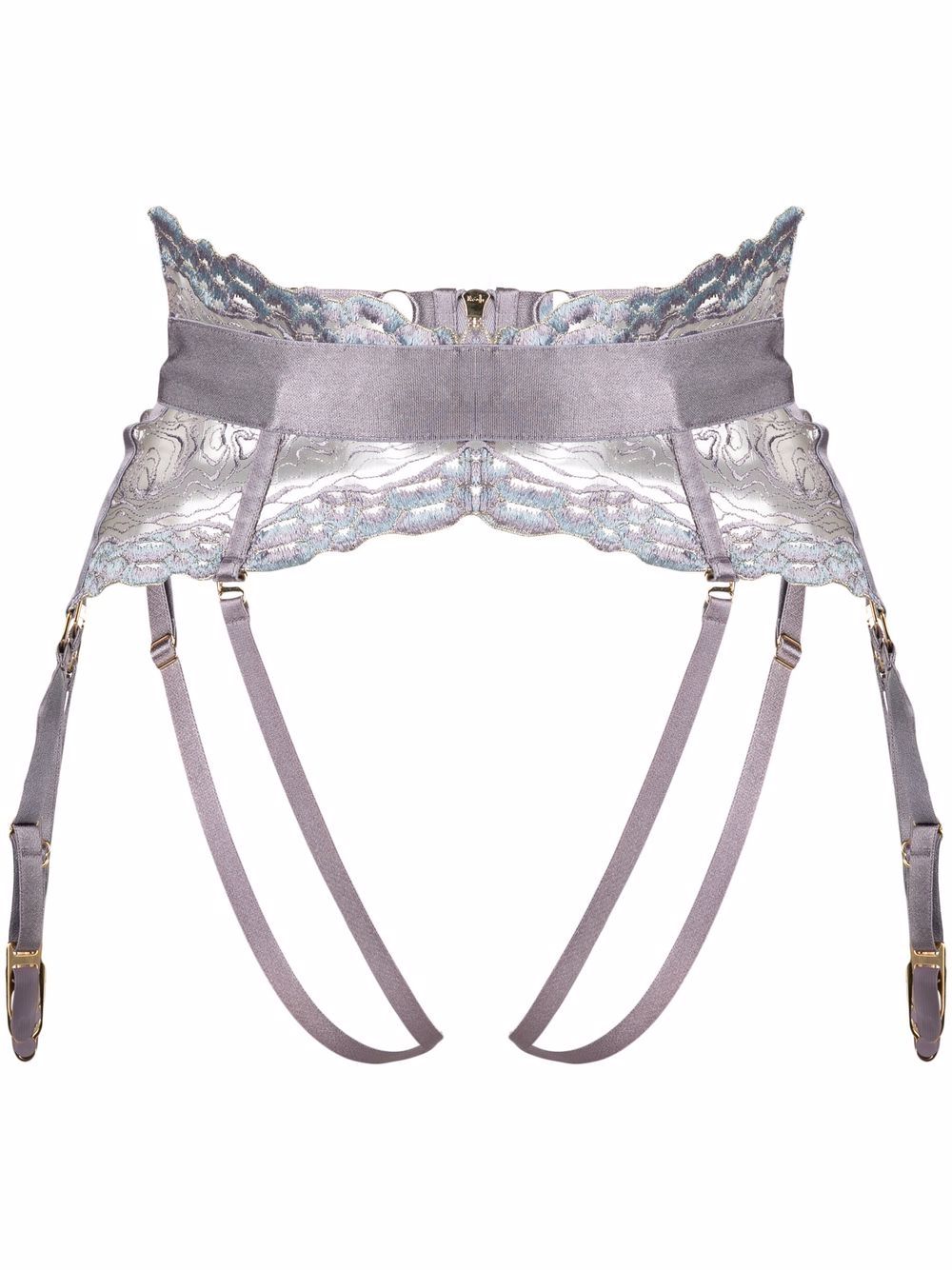 Lace-detail thong - Purple