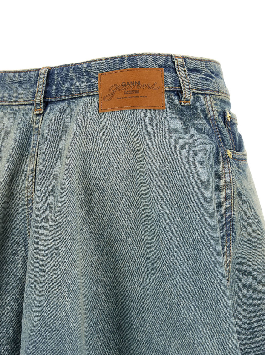 Tint Rigid Denim Skirts Blue