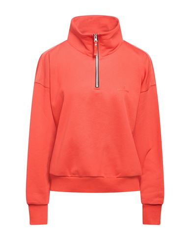 Woman Sweatshirt Tomato red Size M Cotton, Polyester