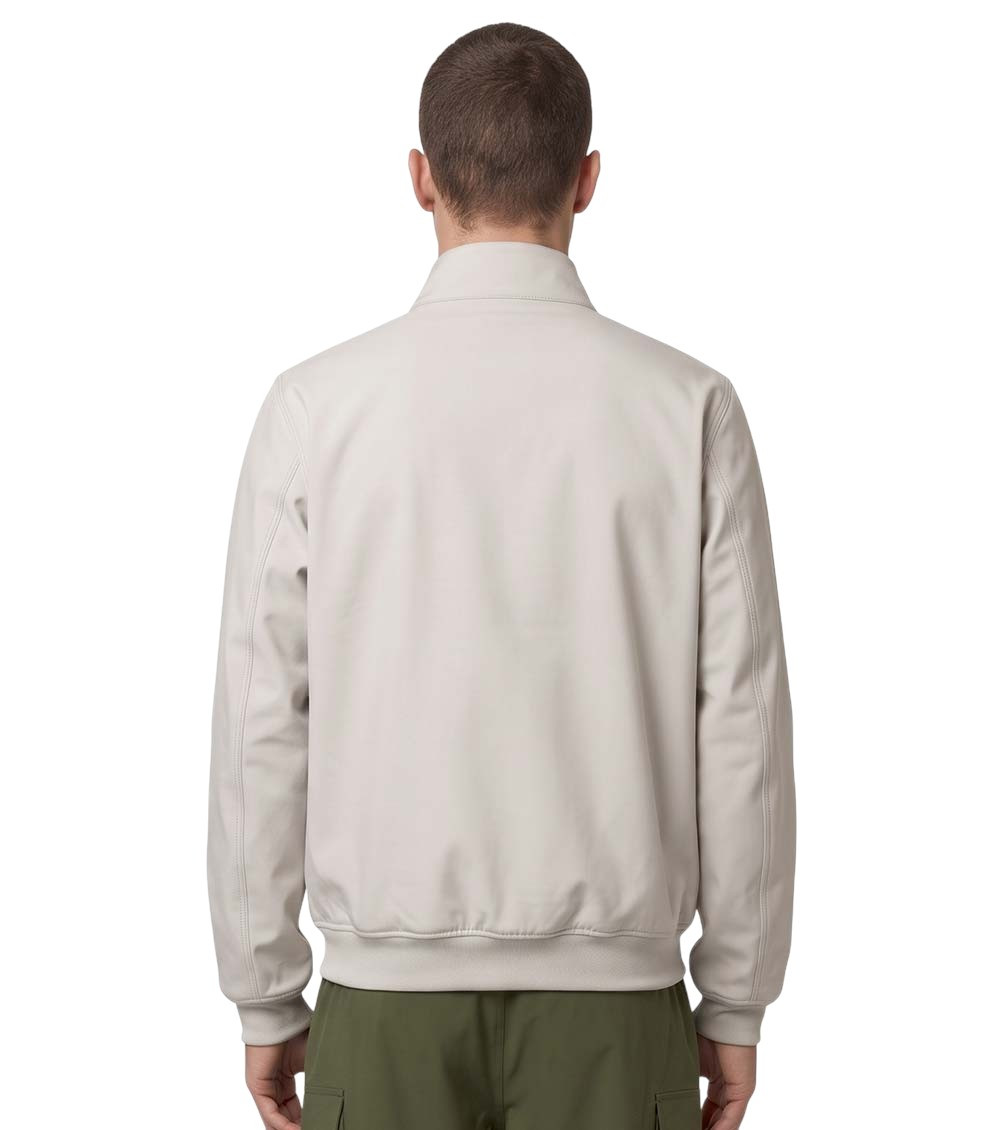 Beige Mock Collar Jacket