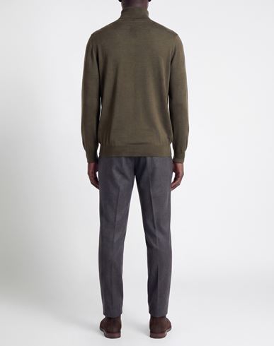Man Turtleneck Dark green Size 36 Wool