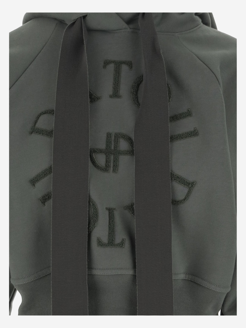 Medallion long-sleeve hoodie - Green