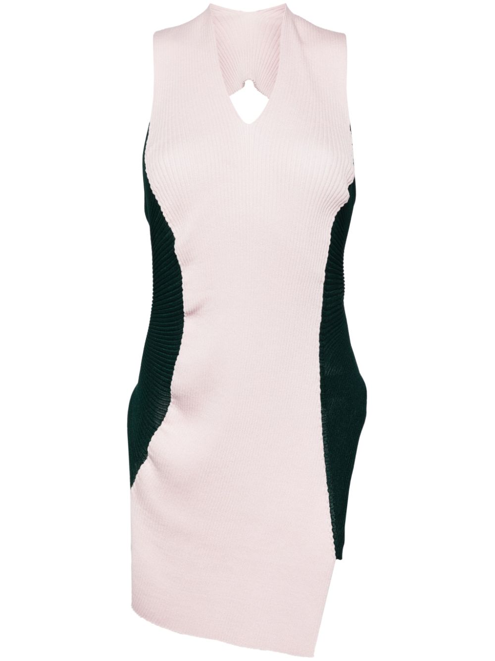 Asymmetric ribbed-knit top - Pink