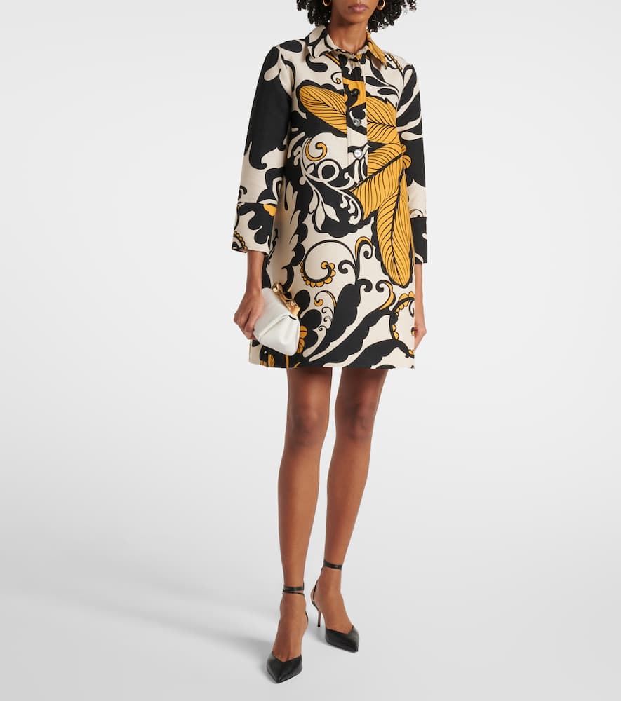 Artemis floral wool-blend minidress