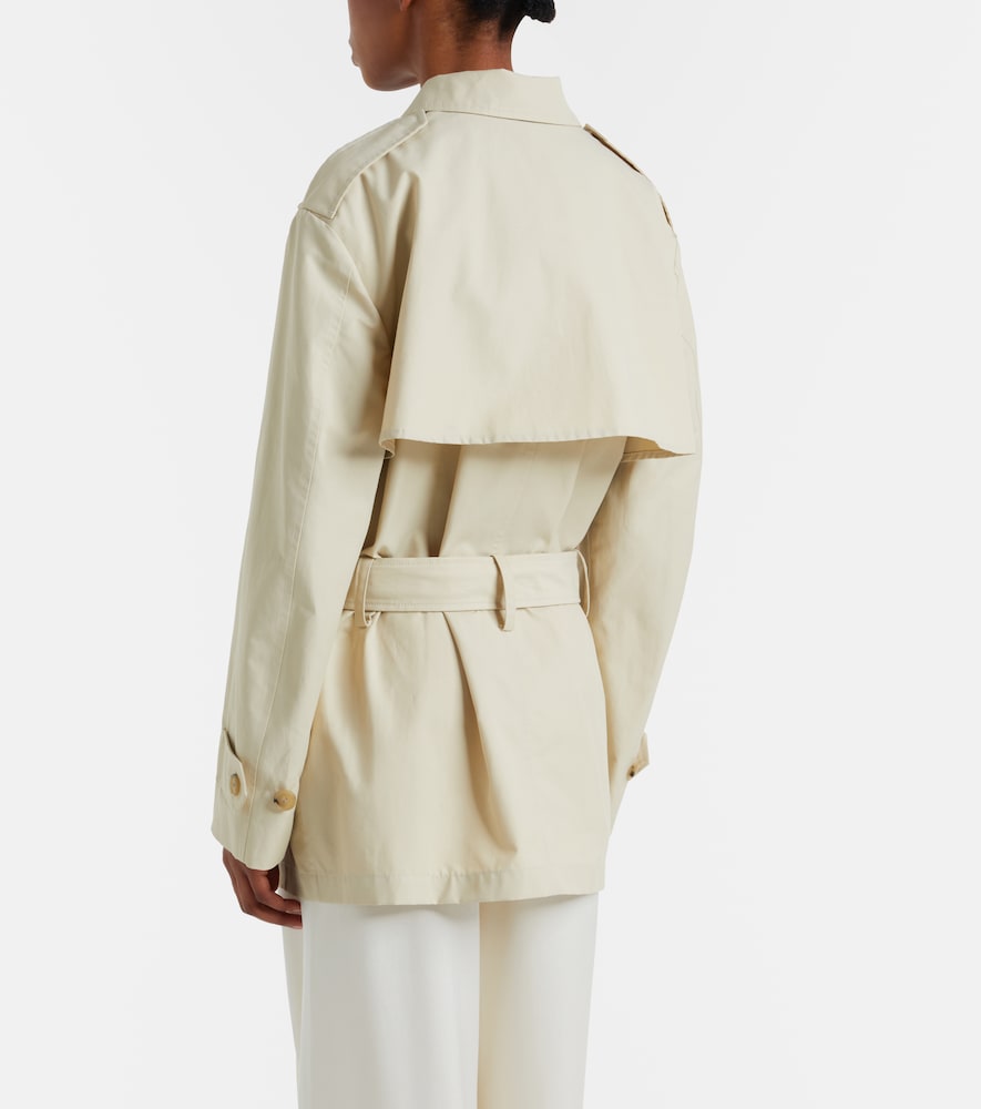 Cotton-blend cropped trench coat