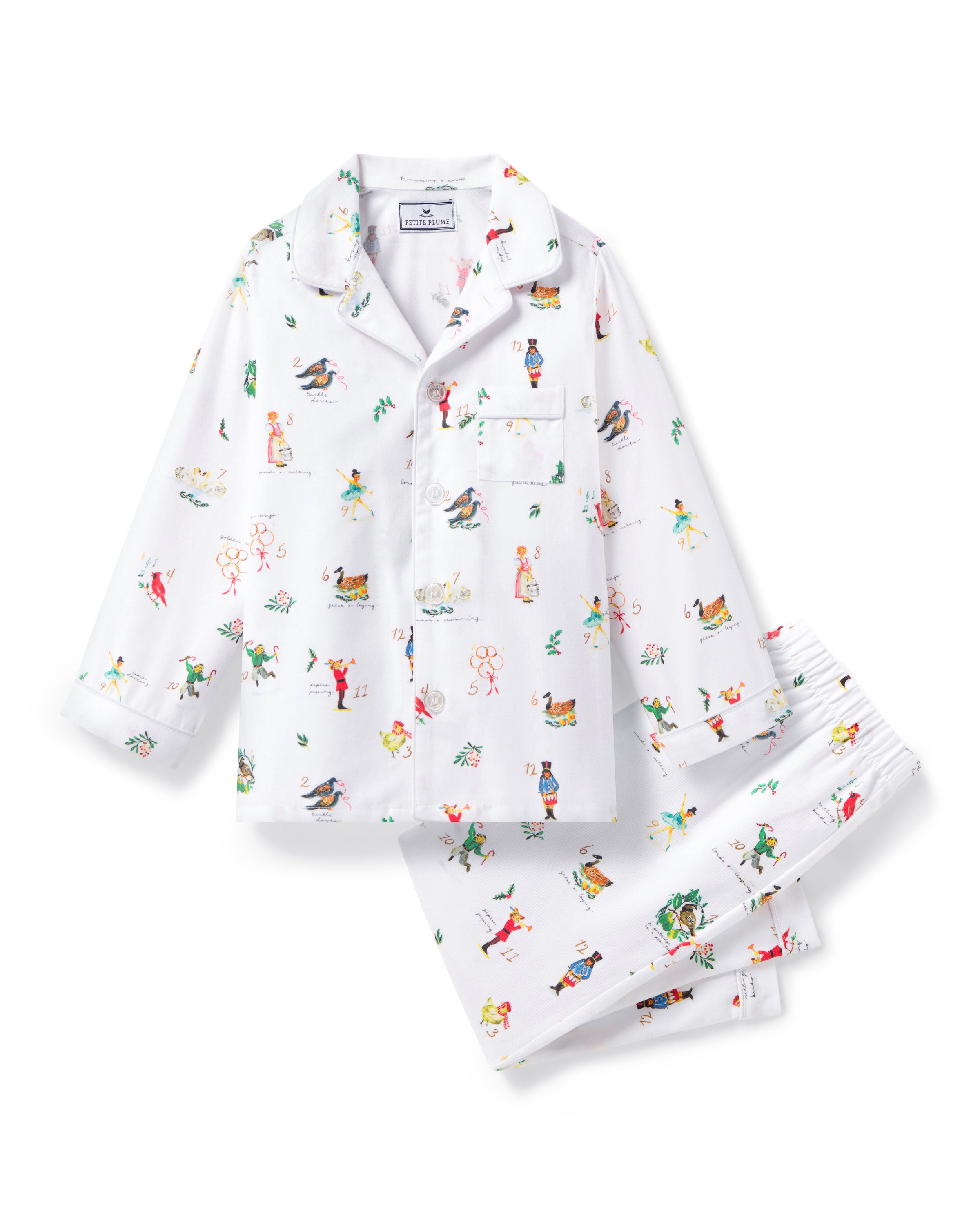 Kid's Twill Pajama Set in 12 Days of Christmas