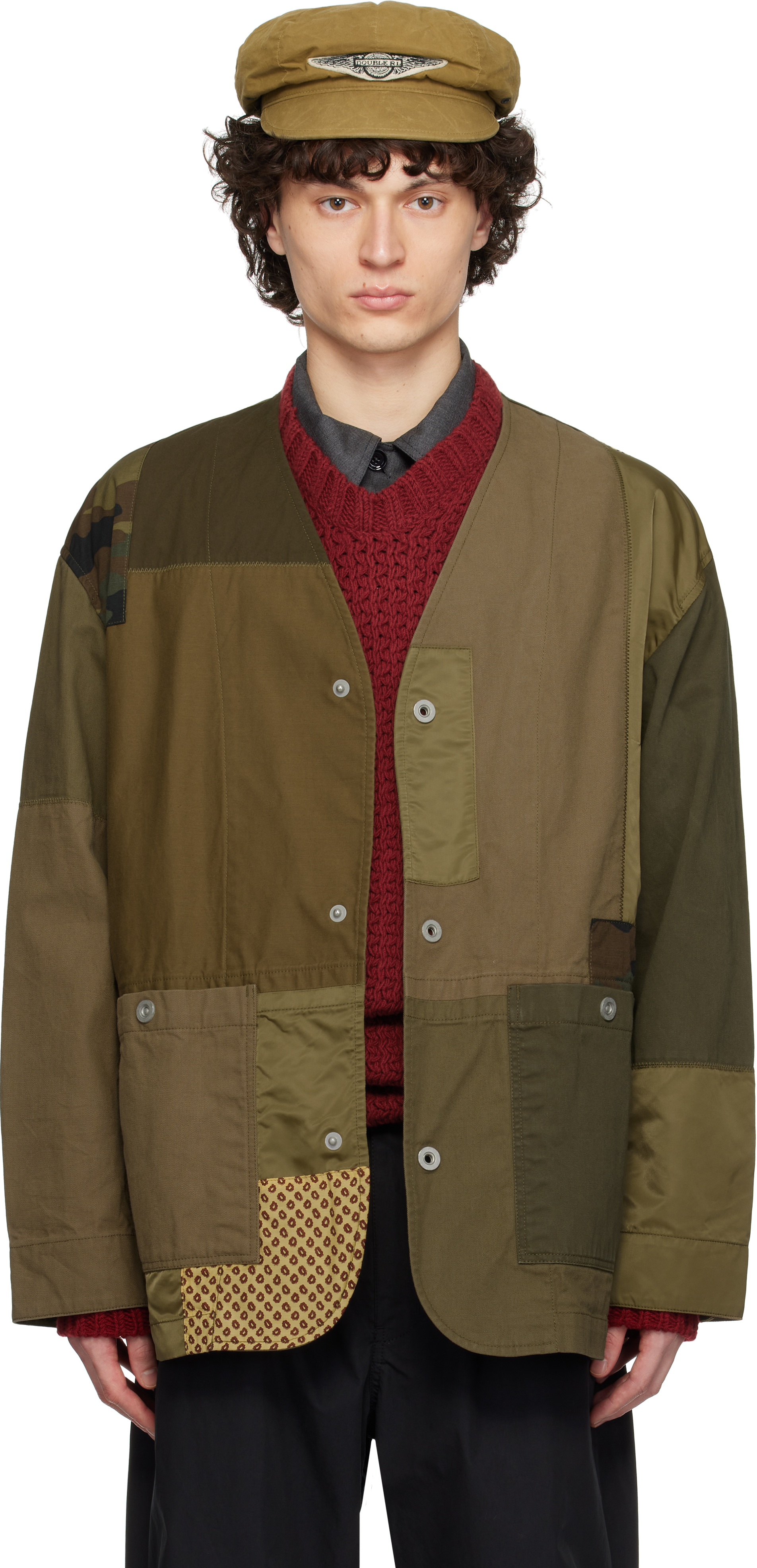Comme des Garçons Homme Khaki Multi Fabric Mix Jacket