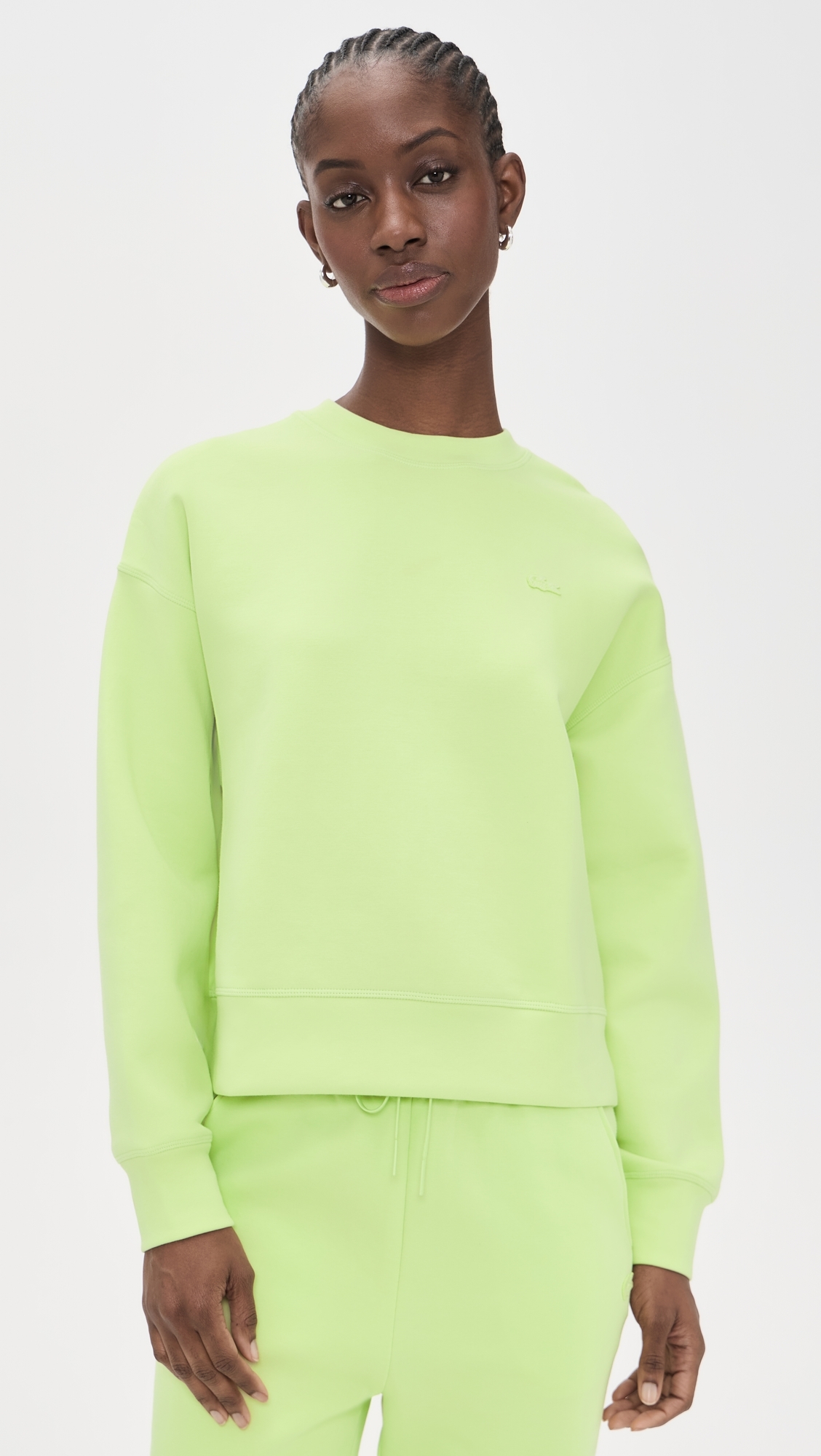Women's Cotton Jersey Sweatshirt Lime Green