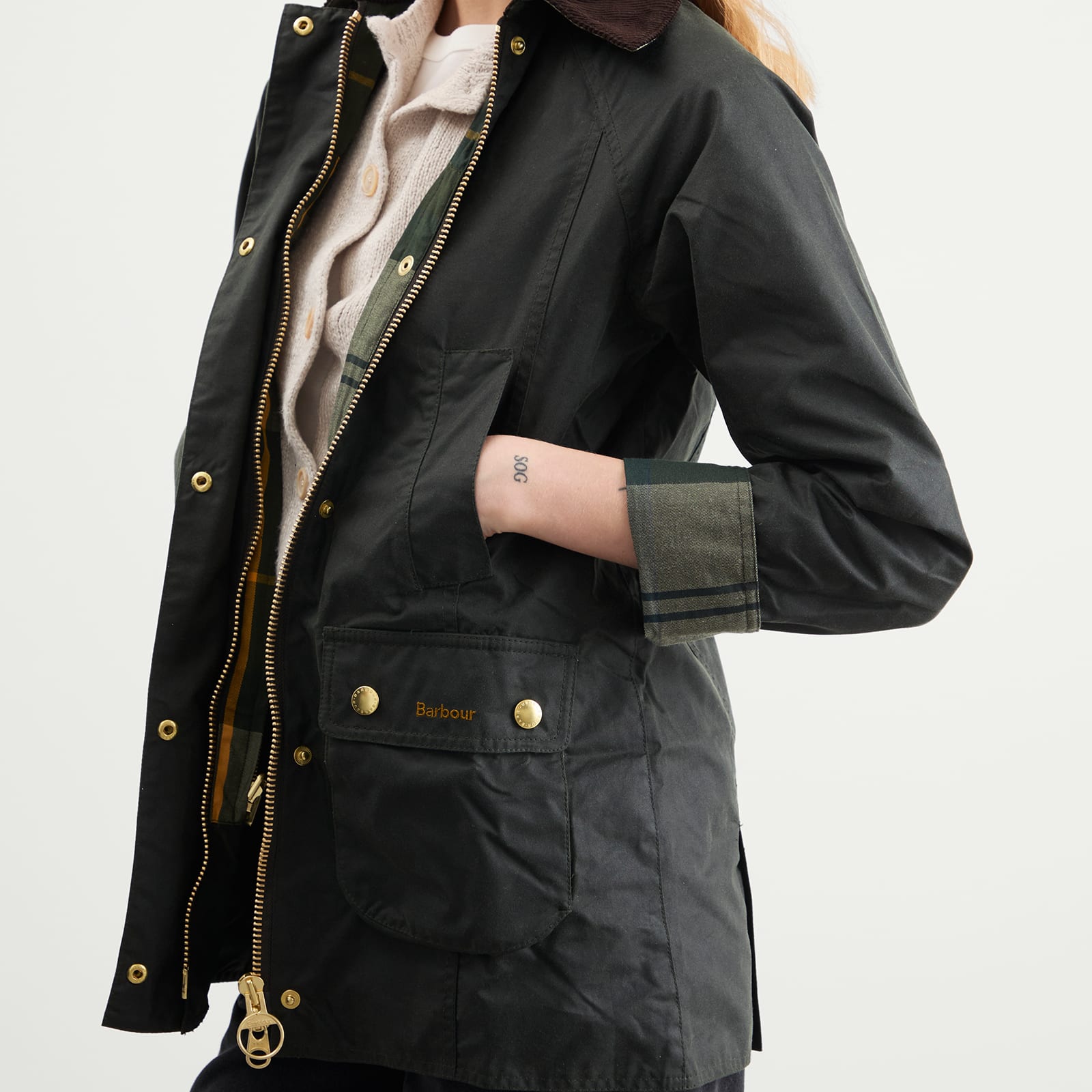 Women's Modern Beadnell Wax Jacket Sage/Ancient