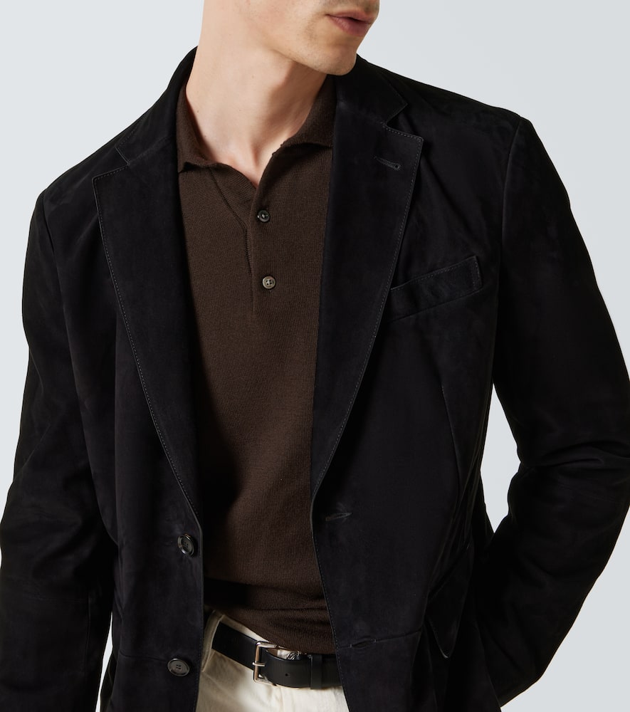 Monti single-breasted suede blazer