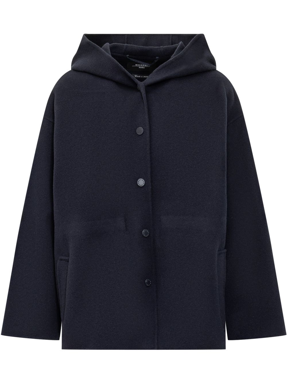 Hooded wool coat - Neutrals