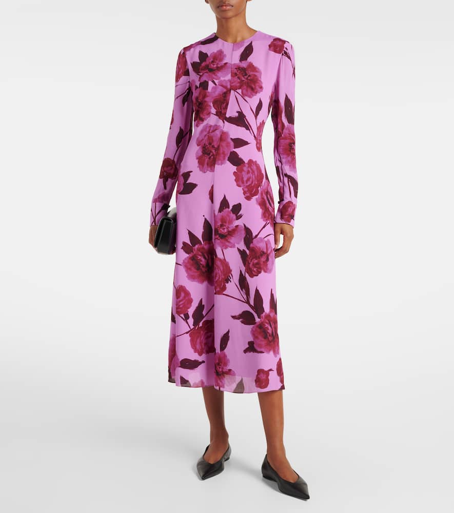 Floral crêpe midi dress