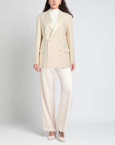 Woman Blazer Cream Size 6 Silk, Polyester