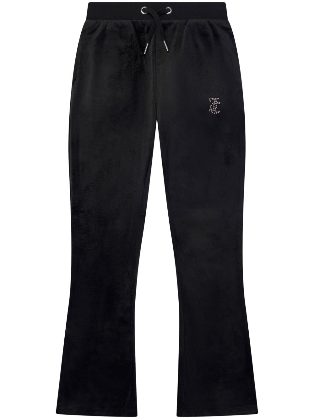 Velour flared joggers - Black