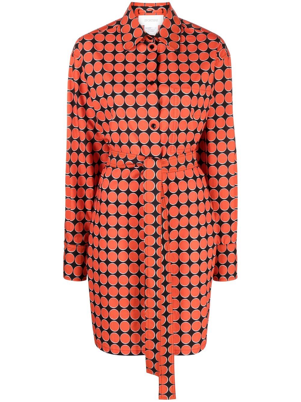 Sportmax monogram-print shirt dress - Black