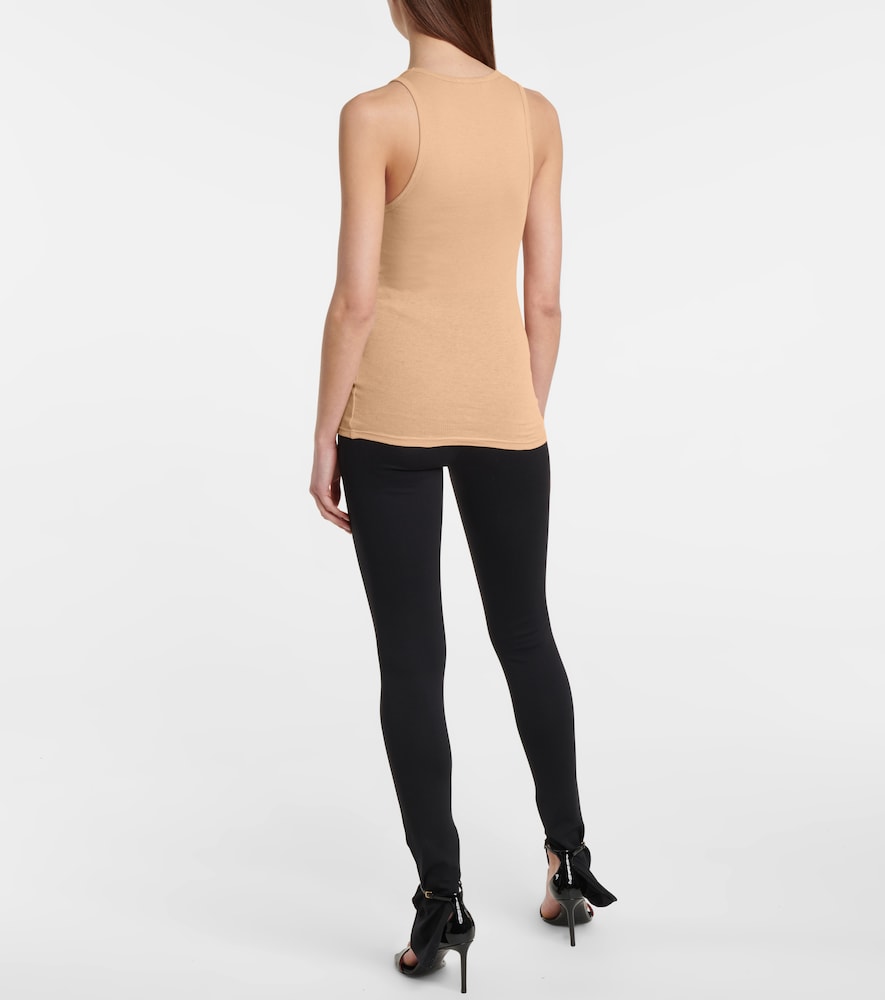 Ribbed-knit cotton tank top