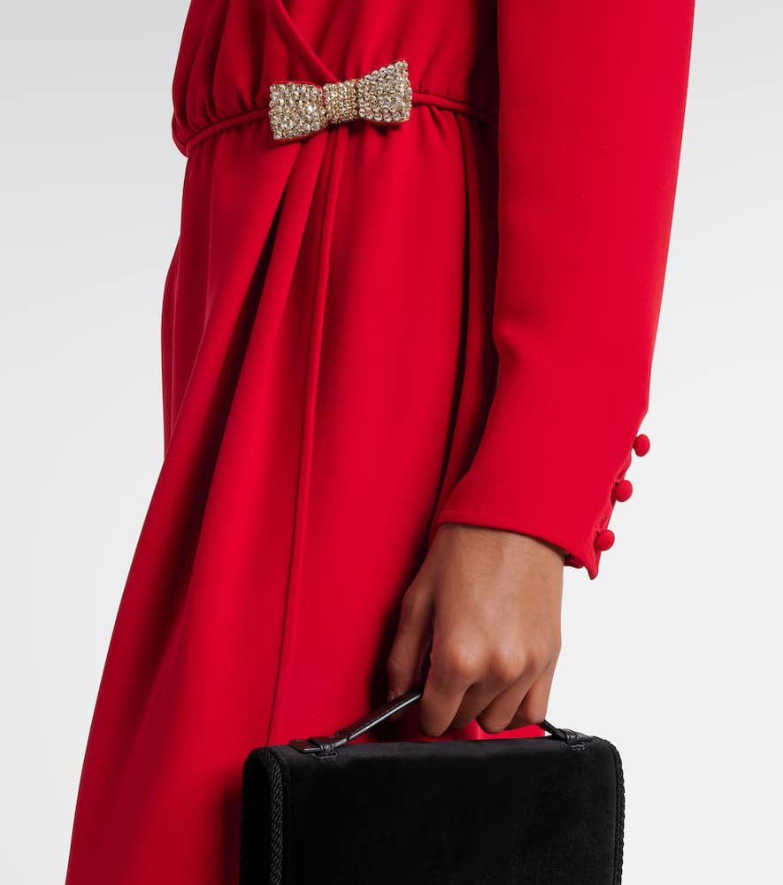 Embellished silk midi dress
