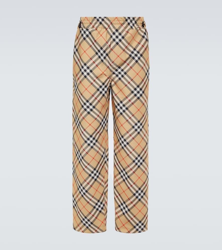 Checked track pants
