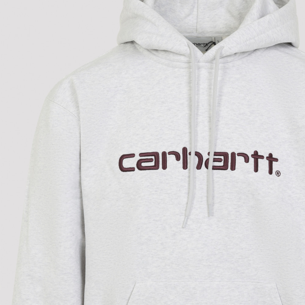 Grey Logo Print Hoodie