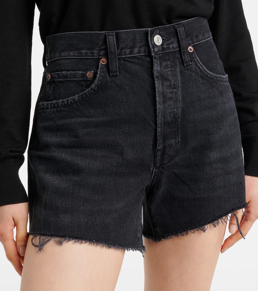 Parker Long high-rise denim shorts