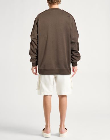 Man Sweatshirt Dark brown Size L Cotton, Polyester, Elastane