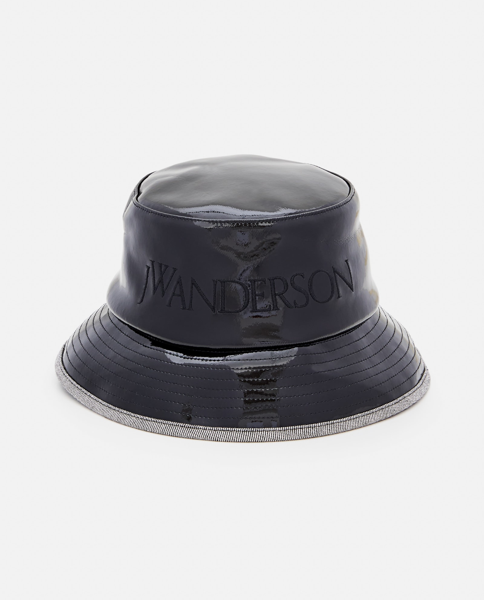 Coated-finish denim bucket hat - Black