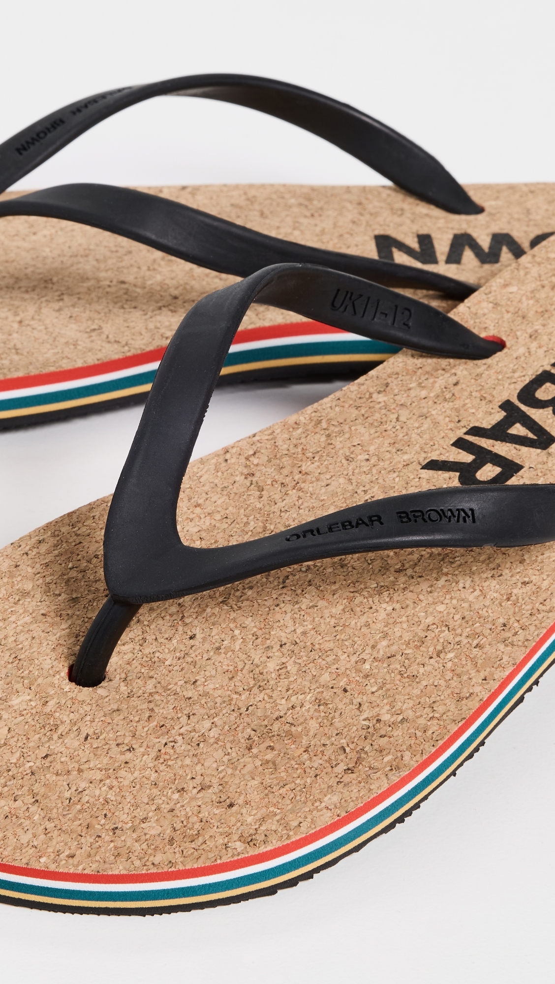 Haston Ob Stripe Flip Flops Black/White Sand