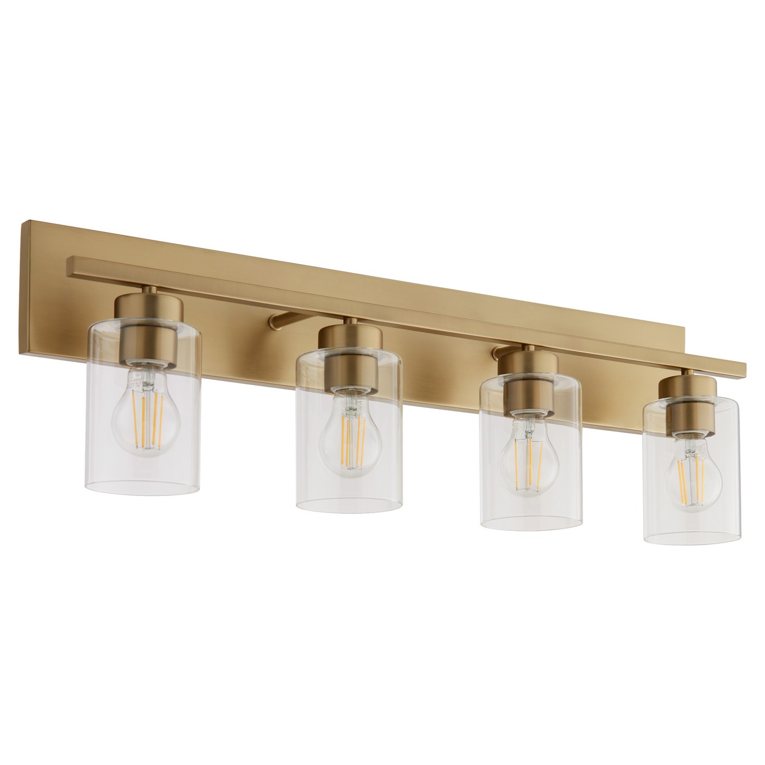 Aged Brass Four Light Vanity from the Carter Collection