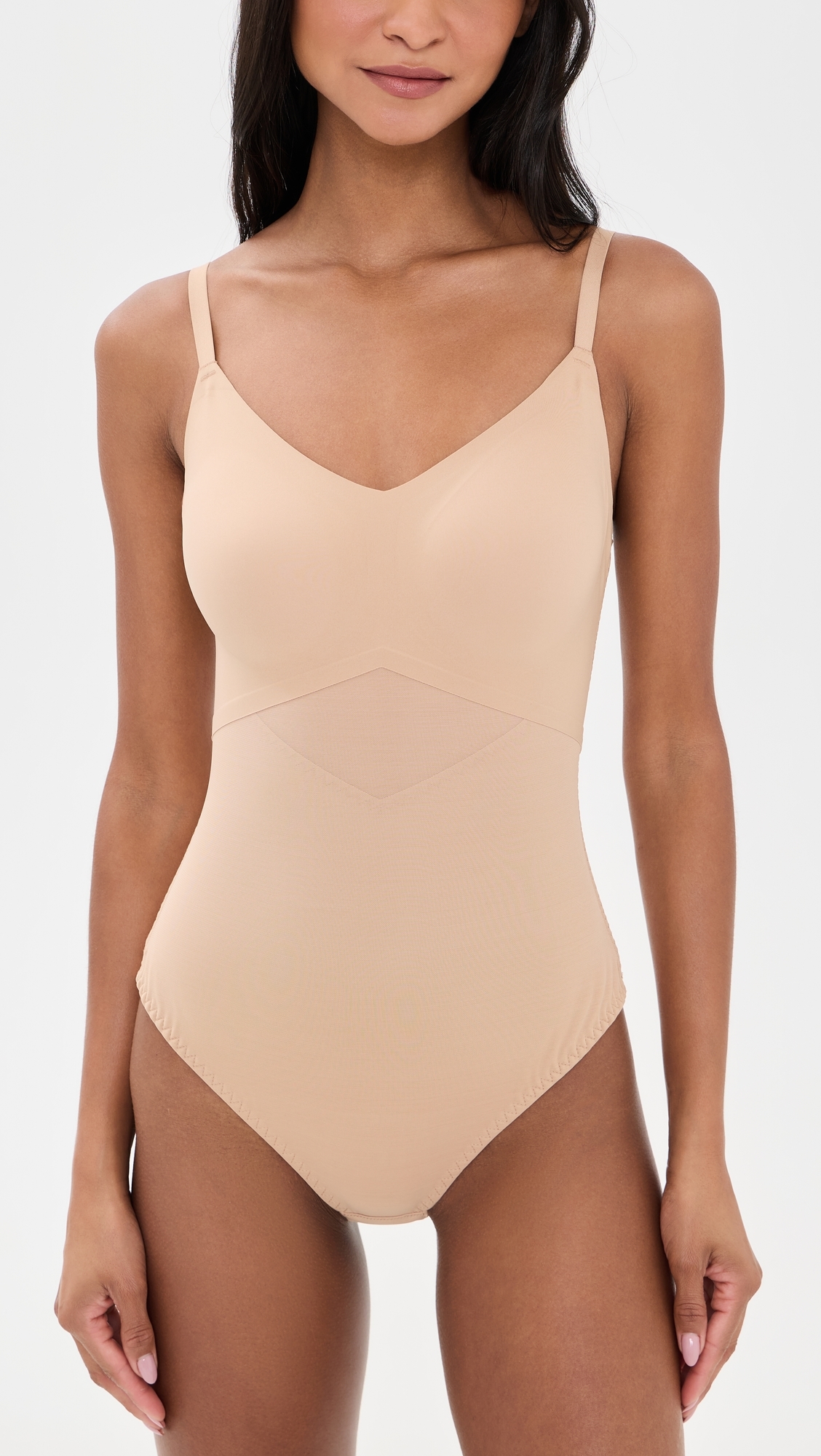 Cami Thong Bodysuit Sand 1X
