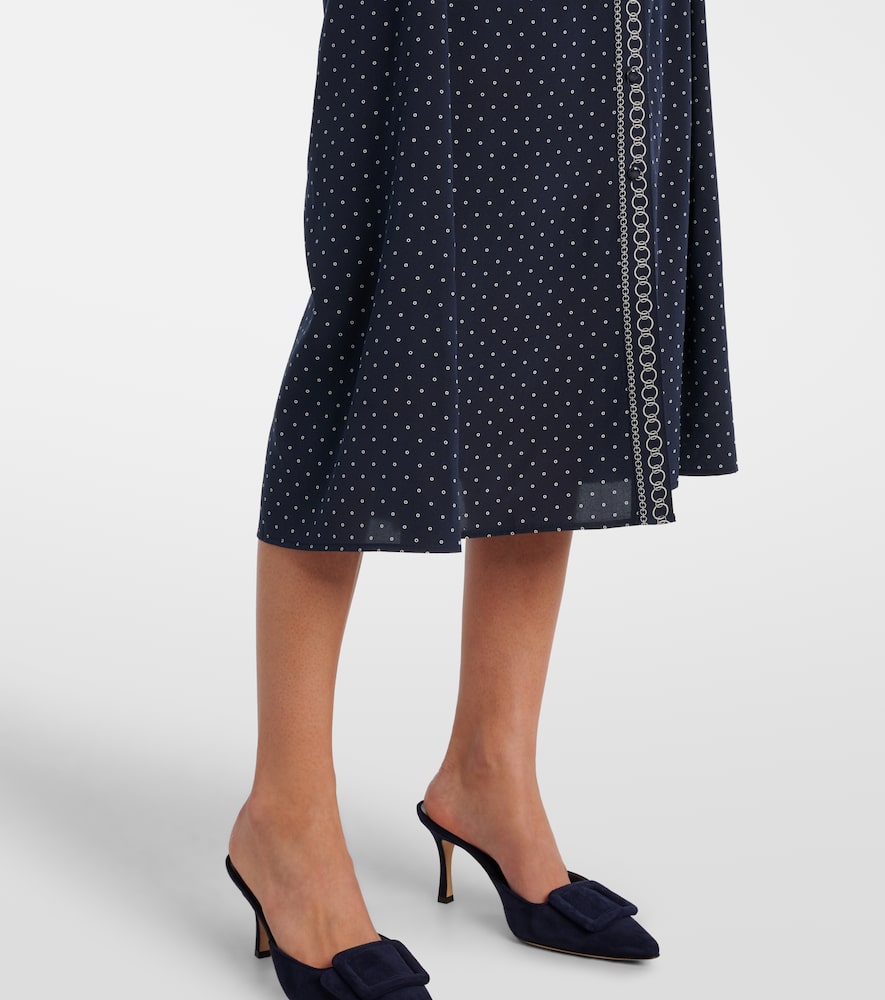 Lex polka-dot silk-blend shirt dress