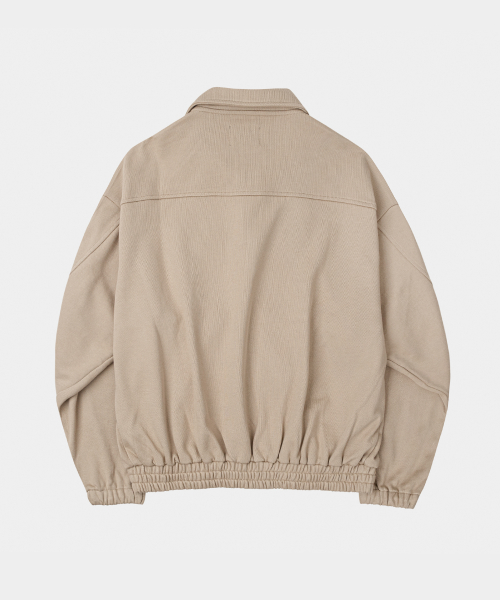 Heavy Cotton Blouson Sweat Jacket Beige