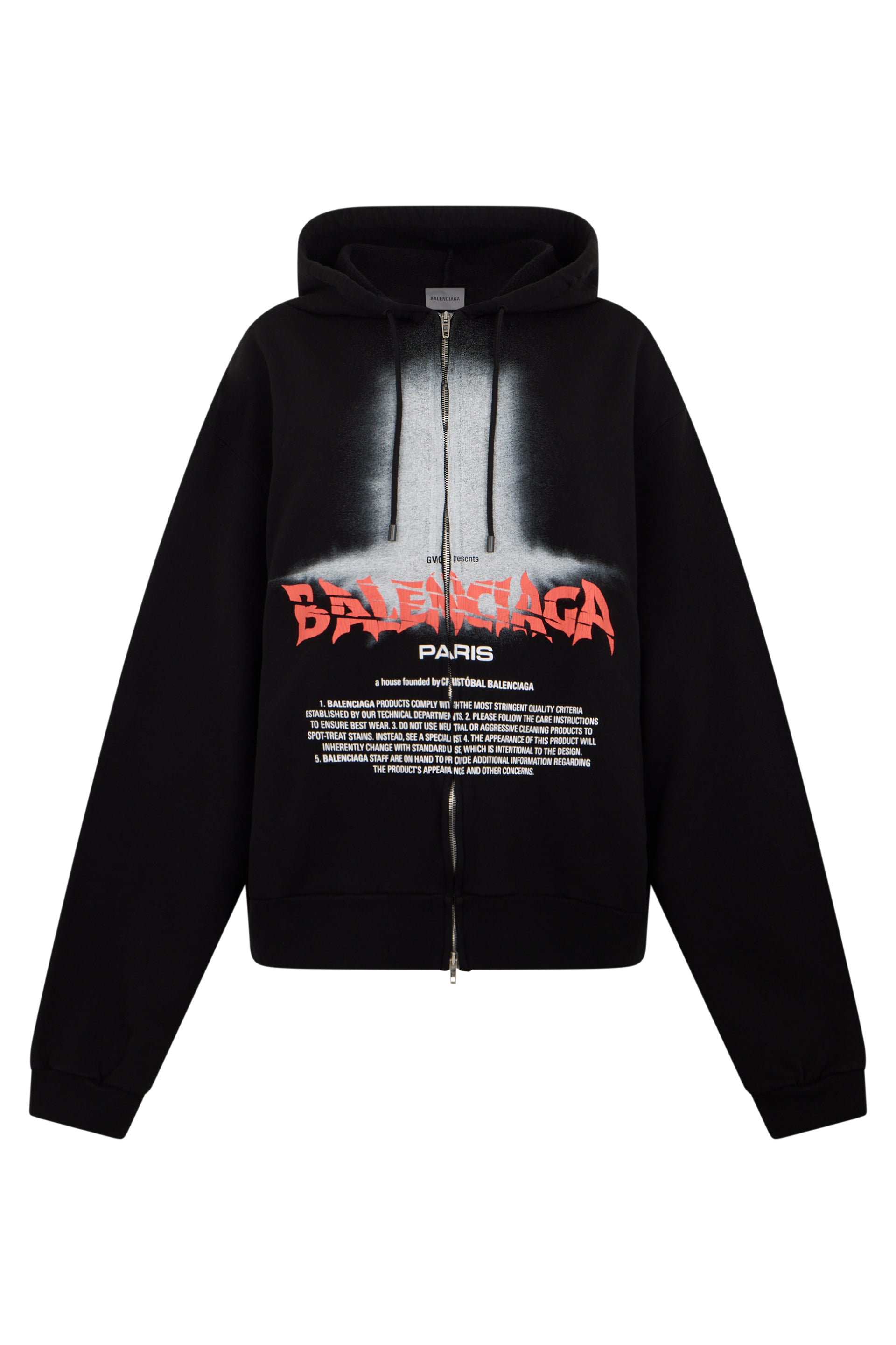 Men's Cotton Zip-Up Hoodie with Contrast Graphic Print