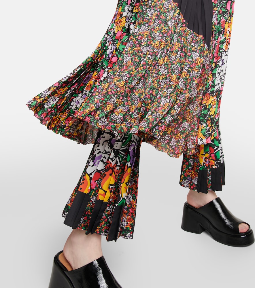 High-rise floral midi skirt