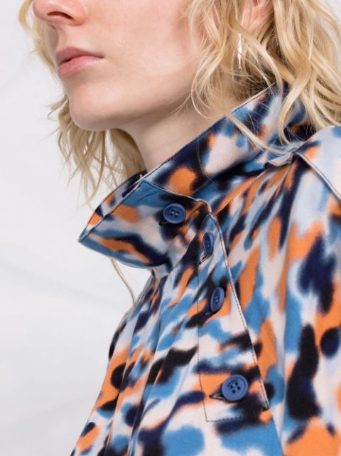 Abstract-print drawstring-waist midi dress