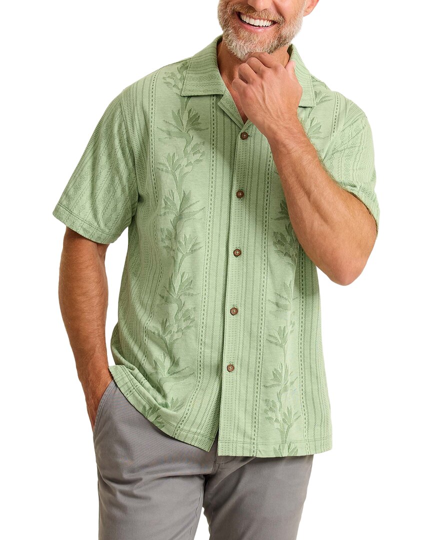 Palm Fresco Border Silk Camp Shirt