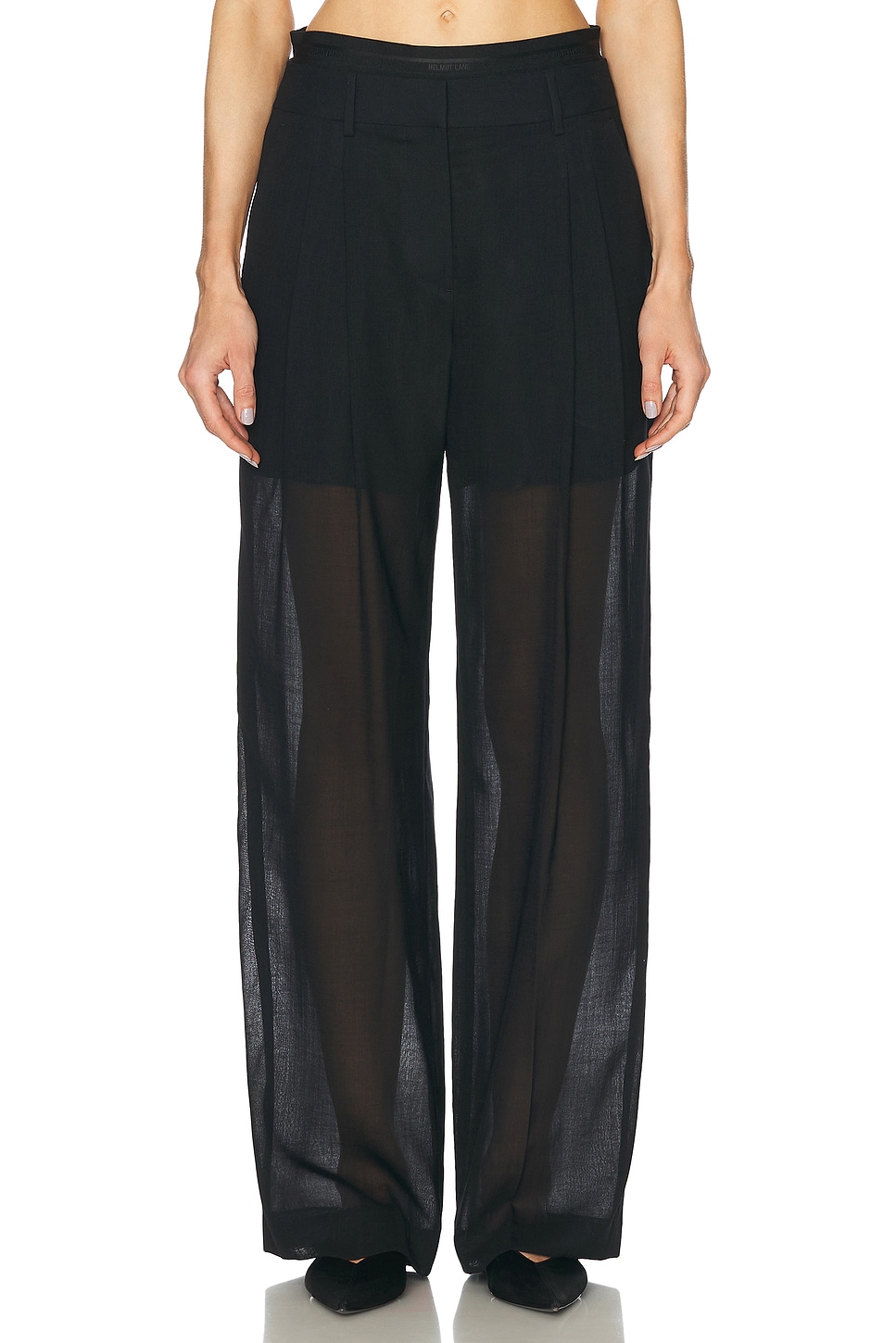 Helmut Lang Double Pleated Pant in Black - Black.  0 also in