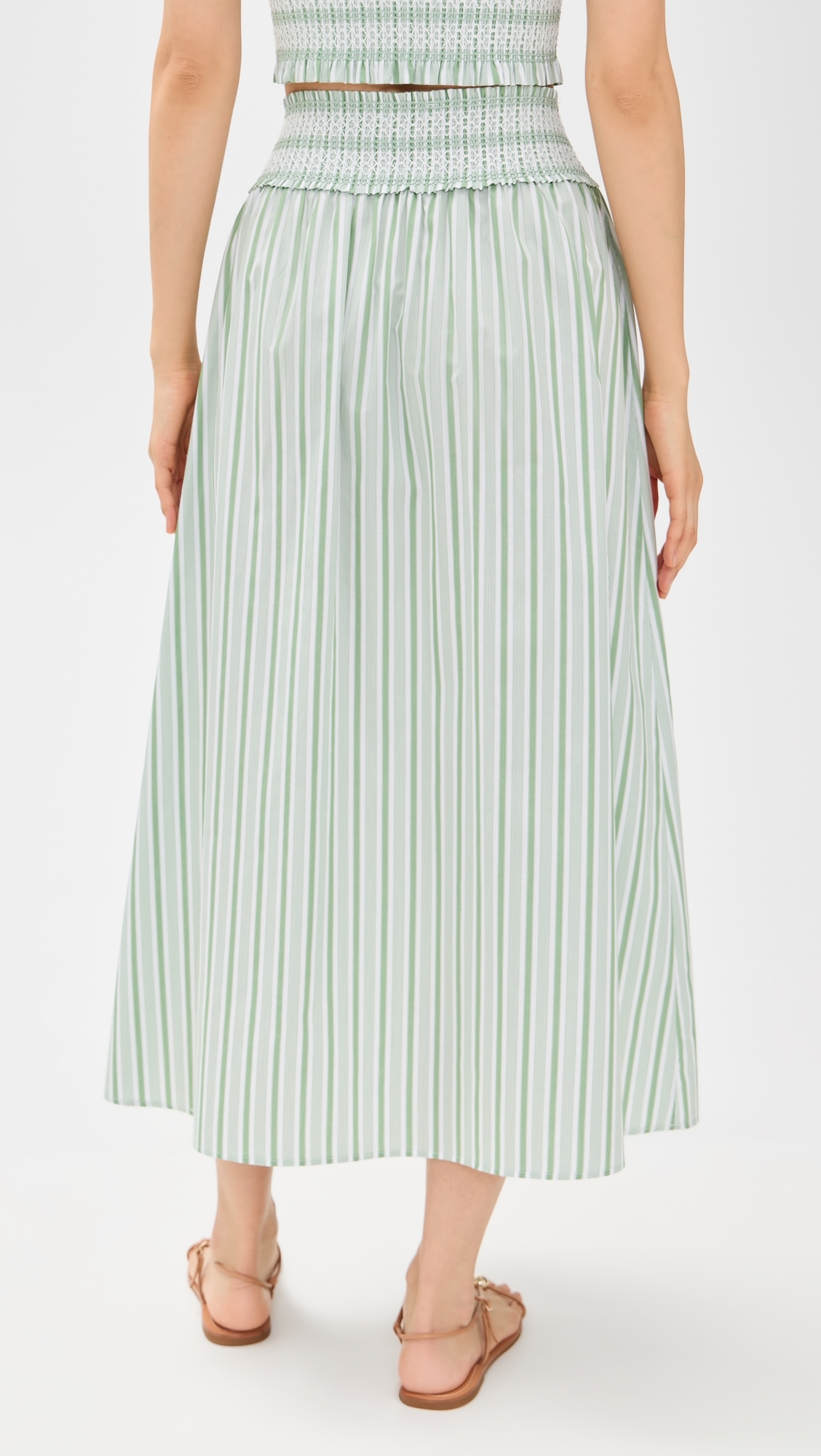 Hill House Home The Delphine Nap Skirt Variegated Stripe/Apple Green