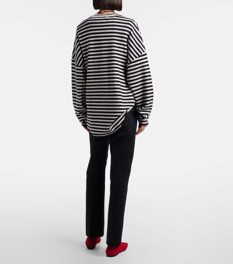 Cotton-blend cropped slim pants