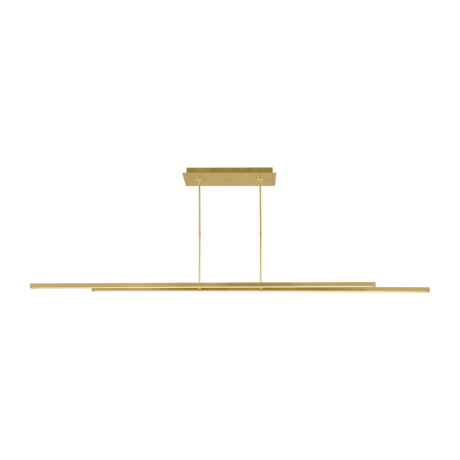 Natural Brass LED Linear Suspension from the Stagger Collection